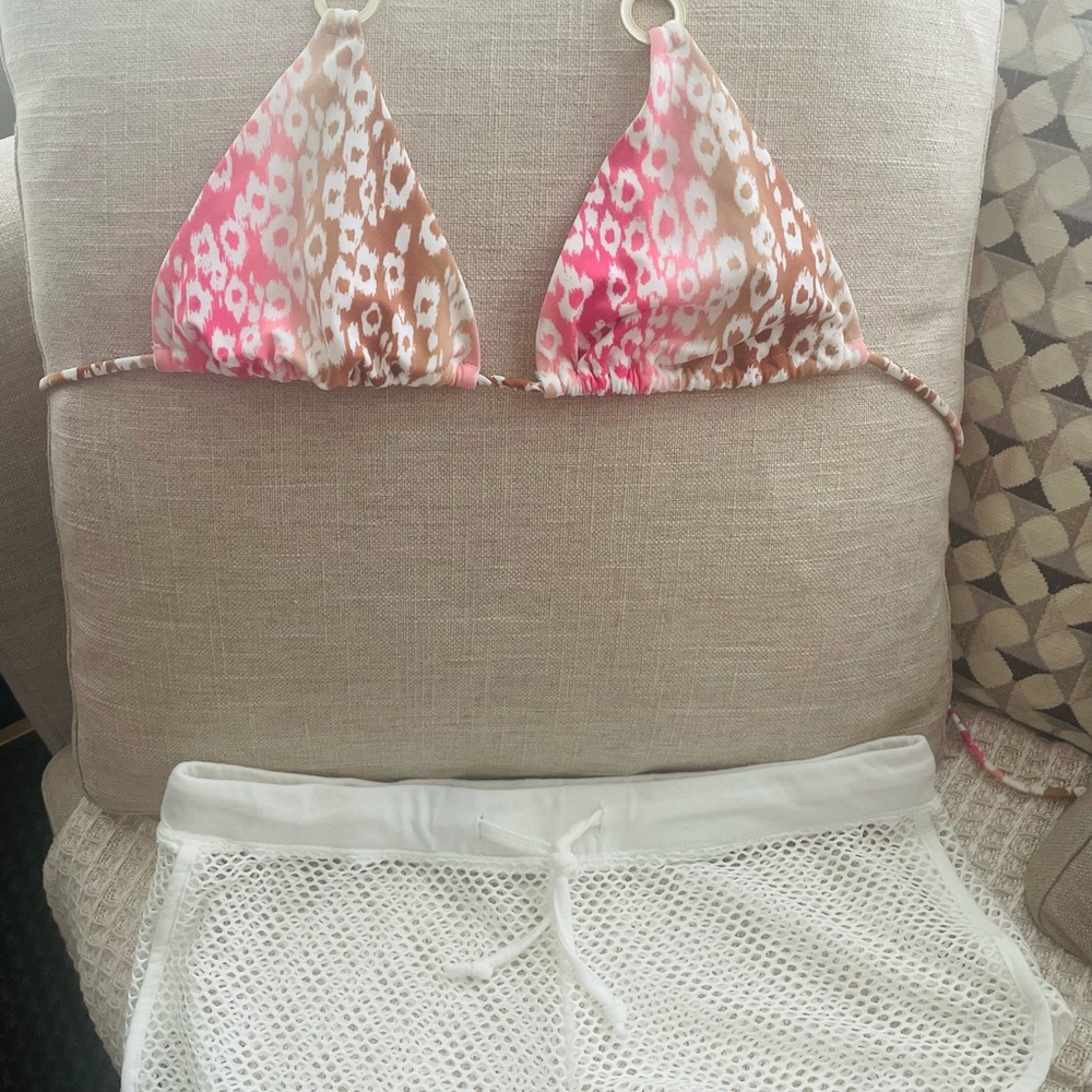 Victoria's Secret Pink and Brown Bikini Top